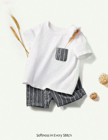 Compleu Shein Kids, alb/gri