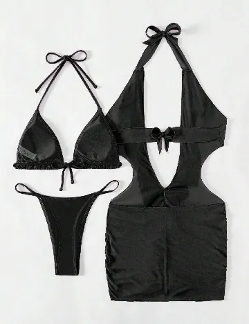 Compleu De Plaja SHEIN, negru Negru