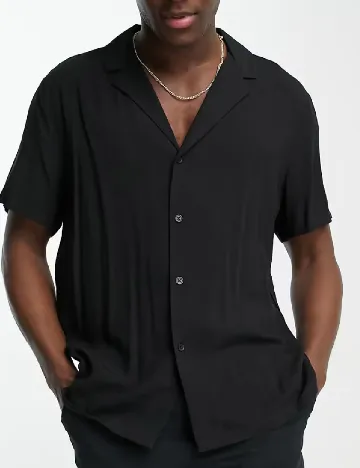 Camasa ASOS, negru Negru