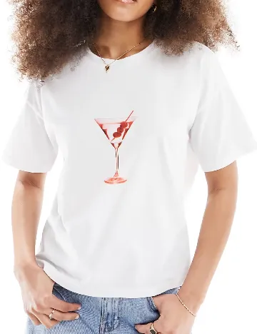 Tricou Oversize ASOS, alb Alb