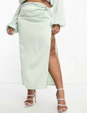 Fusta IN THE STYLE Plus Size, verde