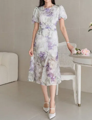Rochie medie Dazy, floral Floral print