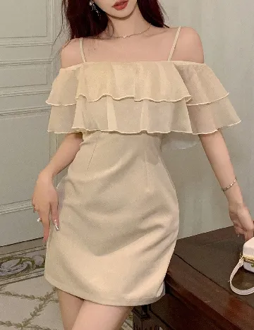 Rochie scurta Dazy, crem Crem