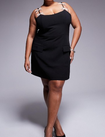 Rochie scurta Kaiia Plus Size, negru