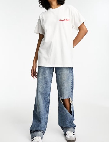 Tricou Oversize ASOS, alb