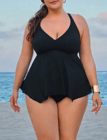 Costum de baie SHEIN CURVE, negru Negru