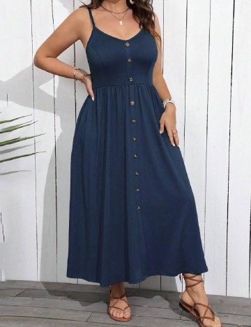 Rochie lunga SHEIN CURVE, bleumarin