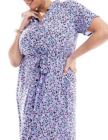 Rochie medie Vero Moda Curve, albastru