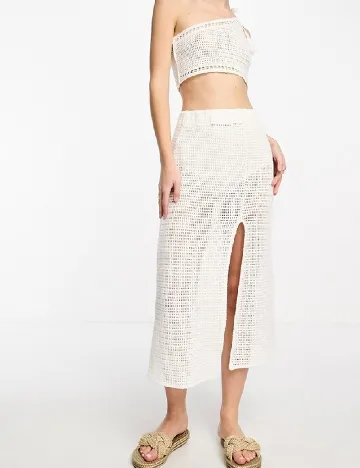 Fusta de plaja Pull&Bear, alb Alb