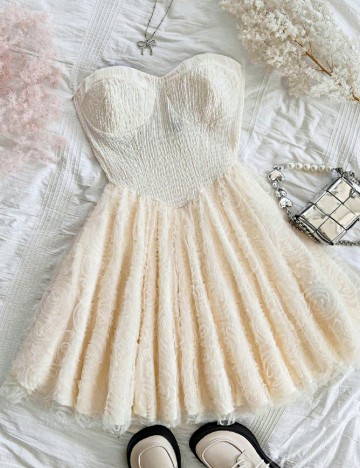 Rochie scurta SHEIN, ecru