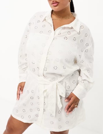 Rochie scurta Threadbare, alb