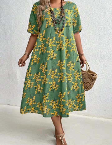 Rochie medie SHEIN CURVE, verde