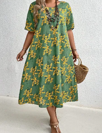 Rochie medie SHEIN CURVE, verde Verde