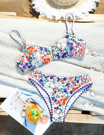 Costum de baie SHEIN, floral print