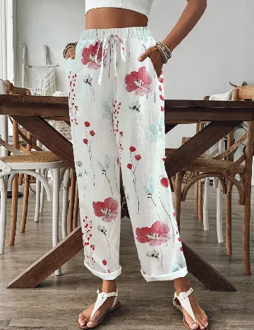 Pantaloni SHEIN, alb Alb