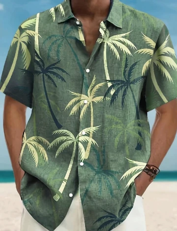 Camasa SHEIN Plus Size Men, verde