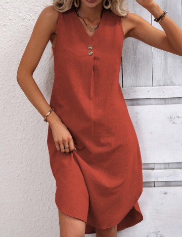 Rochie scurta SHEIN, caramiziu