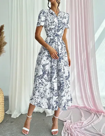 Rochie lunga SHEIN, alb/albastru Alb