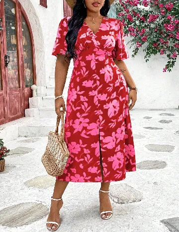 Rochie medie SHEIN CURVE, rosu Rosu