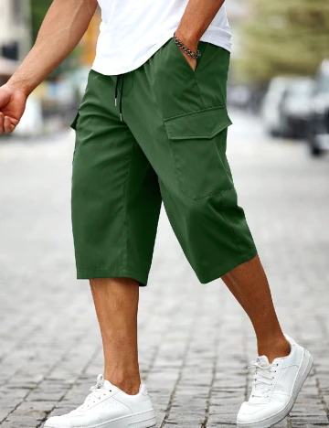 Pantaloni trei sferturi SHEIN, verde