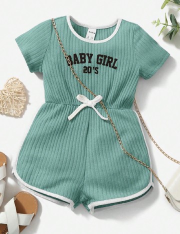 Salopeta Shein Kids, turcoaz