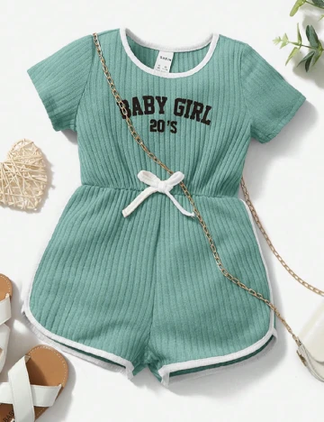 Salopeta Shein Kids, turcoaz