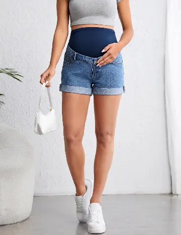 Pantaloni scurti SHEIN Maternity, albastru Albastru
