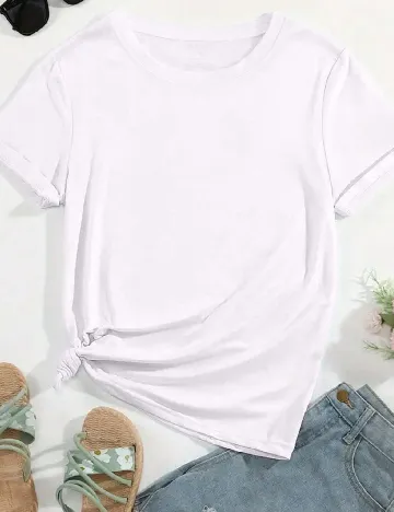 Tricou Shein Kids, alb Alb