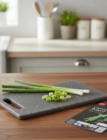 Tocător de bucătărie din plastic „granit” 25 x 15 cm Zd Trading, gri inchis