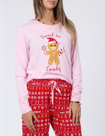 Pijama Threadbare, roz/rosu