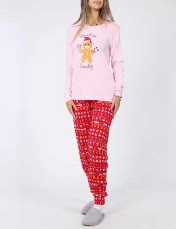 Pijama Threadbare, roz/rosu Roz