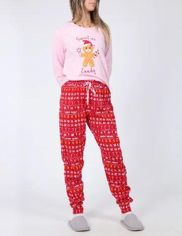 Pijama Threadbare, roz/rosu Roz