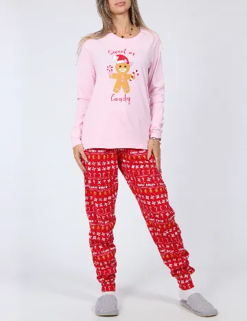 Pijama Threadbare, roz/rosu Roz