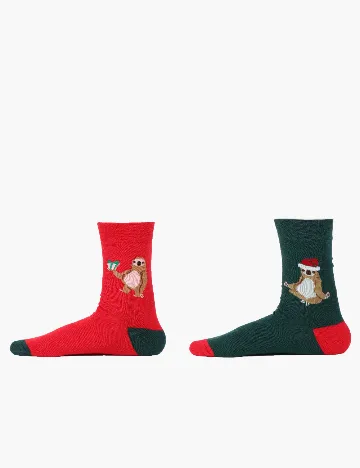 Set sosete 2 perechi Reserved, rosu/verde