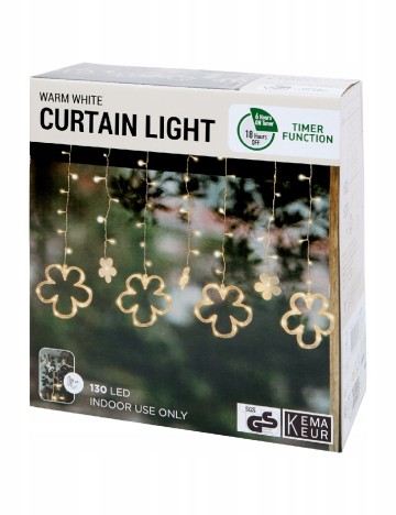 Ghirlandă luminoasă 130 LED 2 x 0.7 m Kema Keur, alb