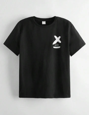 Tricou Shein Kids, negru Negru