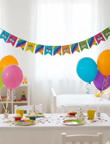 Ghirlanda decorativa de ziua de nastere, cu sclipici, lungime 4 metri Cool 2 Party, mix culori