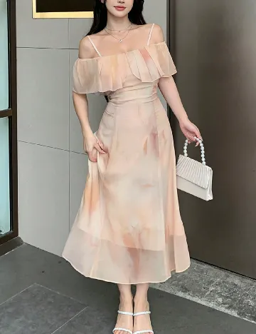Rochie medie Dazy, crem Crem