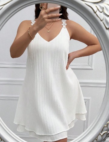 Rochie scurta SHEIN CURVE, alb