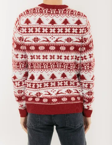 Pulover Reserved, rosu/alb Rosu