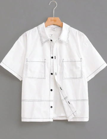 Camasa Shein Kids, alb Alb