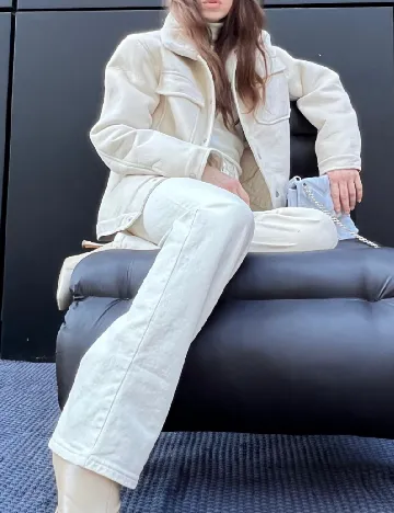 Jacheta Zara, ecru Alb