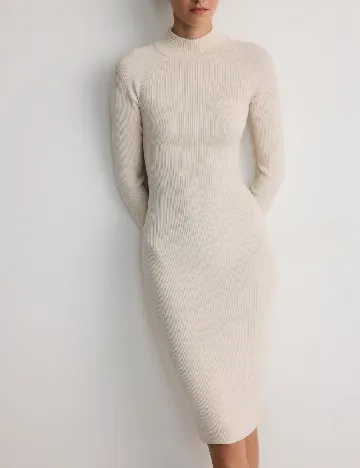Rochie medie Reserved, nude Crem