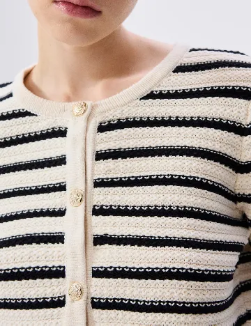 Cardigan Reserved, ecru Alb