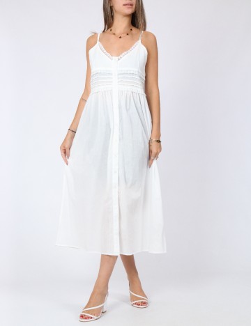 Rochie lunga Dazy, alb