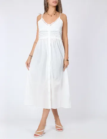 Rochie lunga Dazy, alb Alb