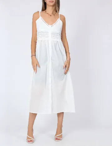 Rochie lunga Dazy, alb Alb
