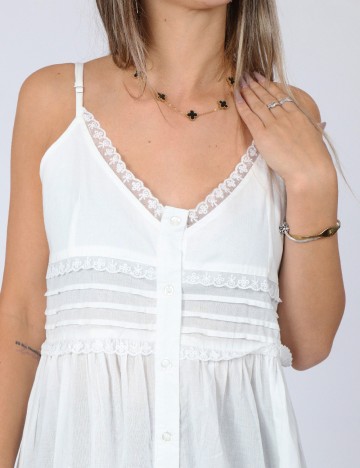 Rochie lunga Dazy, alb