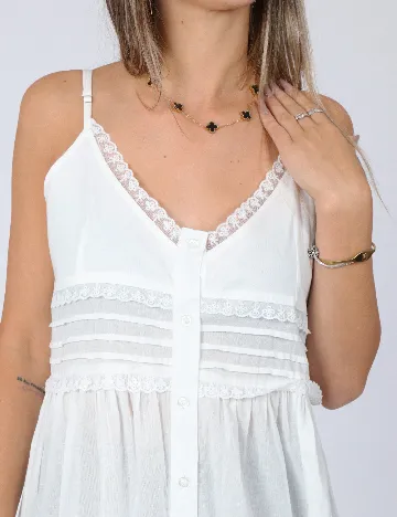 Rochie lunga Dazy, alb Alb
