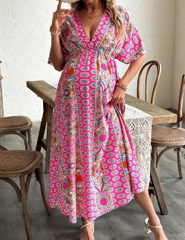 Rochie lunga SHEIN Maternity, roz Roz